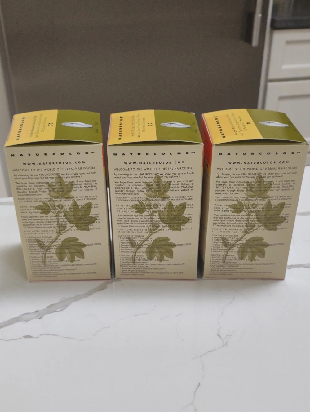 3 Herbaceuticals Naturcolor Hair Dye Herbal based 7C Caraway Blonde New, Sealed.